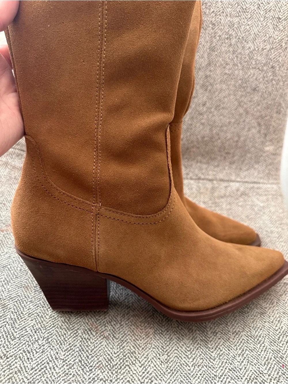 Dolce Vita Ramsay Light Brown Suede Western Boots